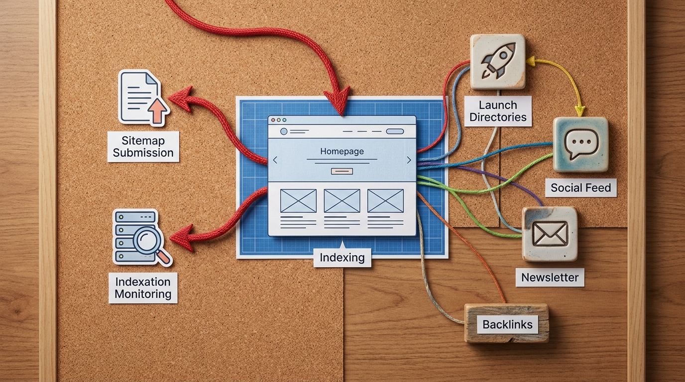 Publish and compound—indexation, backlinks, and channel iteration.